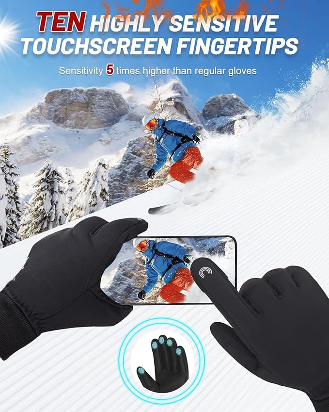 RIGWARL Gloves for Cool&Cold Weather Waterproof, Winter Gloves for Men Women Touch Screen