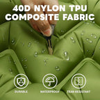 Camping Sleeping Pad with Pillow, Built-in Foot Pump Inflatable Sleeping Pad, Ultralight Air Mattress, Durable Waterproof Camping Pad for for Tent, Backpacking, Hiking