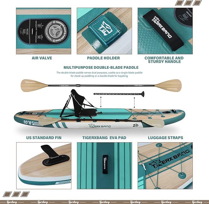 Paddle Board, 10.8' Stand Up Paddle Board with Premium Complete Inflatable SUP Accessories, Extra Wide Paddleboards for Adults & Kids-Pandora Collection