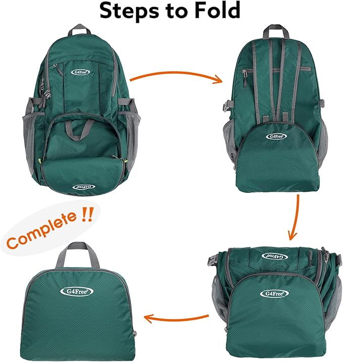 G4Free 40L Lightweight Packable Hiking Backpack, Waterproof Travel Daypack