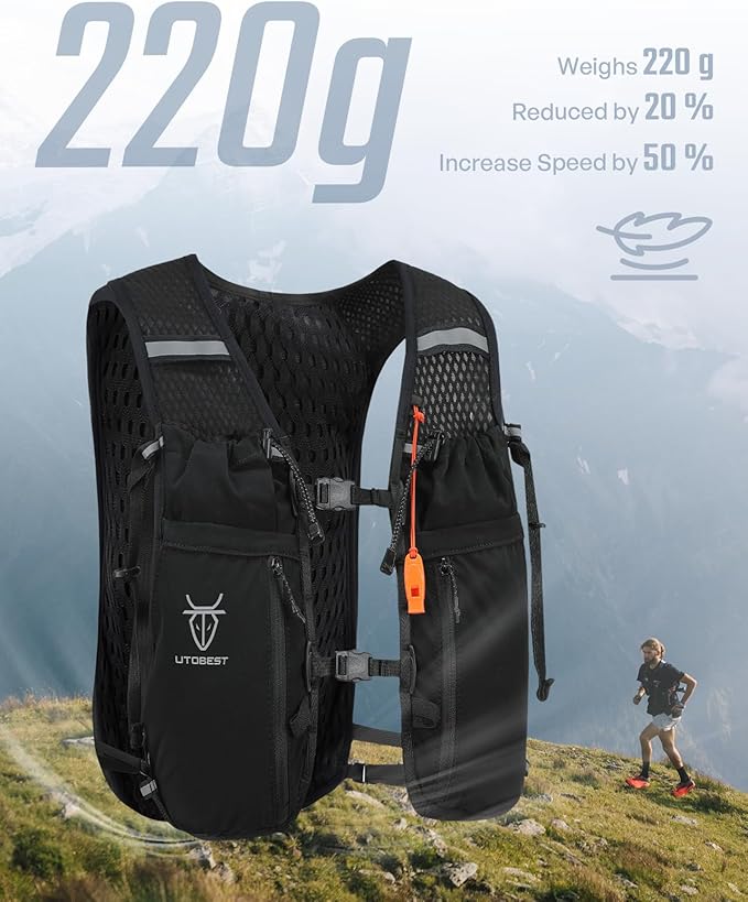 UTOBEST Upgrade Running Hydration Vest 10L, Running Backpack for Women Men Multi-Functional Storage, Adjustable Water Vest for Trail Marathon Race Jogging Cycling