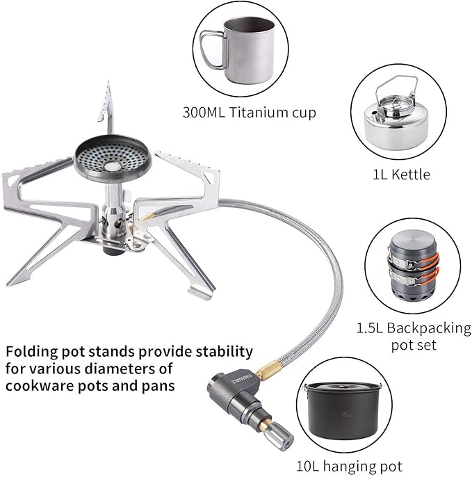 Fire Maple Polaris Pressure Regulator Stove | Portable Camping Backpacking Stove | Lightweight Durable Camp Cooking Stuff | Wind Resistent Jet Burner | Perfect Boiling Performance in Cold Weather