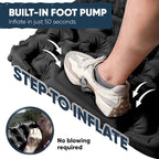 POWERLIX Camping Sleeping Pad 2 Pack, Foot Pump Sleeping Pad for Camping with Built in Pillow, Inflatable Camping Mat, Lightweight Compact Air Mattress Pad for Backpacking Hiking Travelling