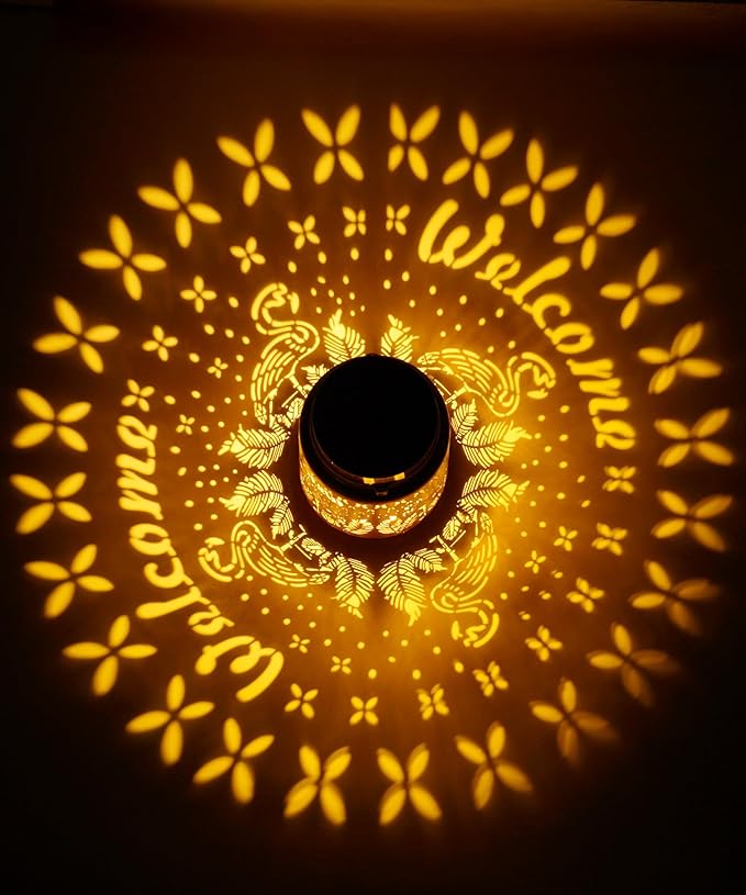 Nacome Flamingo Solar Lantern for Garden Decor: Waterproof Hanging Metal Decoration with LED Lights for Yard Lawn Porch Patio Landscape Pathway – Birthday Gifts for Mom Grandma Women