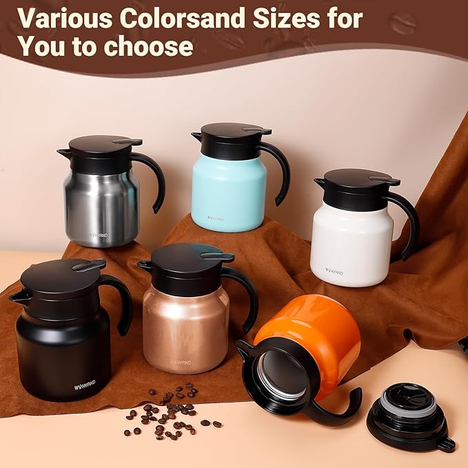 27Oz Thermal Coffee Carafes For Keeping Hot/Cold, Stainless Steel Coffee Carafe, Dustproof Insulated Water Carafe for Party/Home, Copper