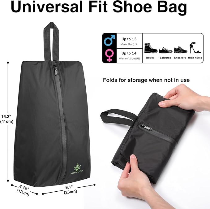 KOSMCCO Smell Proof Cleat Bag - Athletic Soccer & Golf Shoe Bag for Smelly Cleats and Gym Shoes | Durable, Water-Resistant, and Easy to Clean