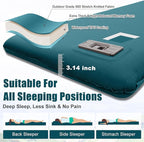 Self Inflating Sleeping Pad with Electric Pump, 3.14" Ultra-Thick Memory Foam Camping Mattress Pad with Pillow Fast Inflating in 30s,9.5 R-Value Insulated Camping Pad for Camping Car Travel, Blue