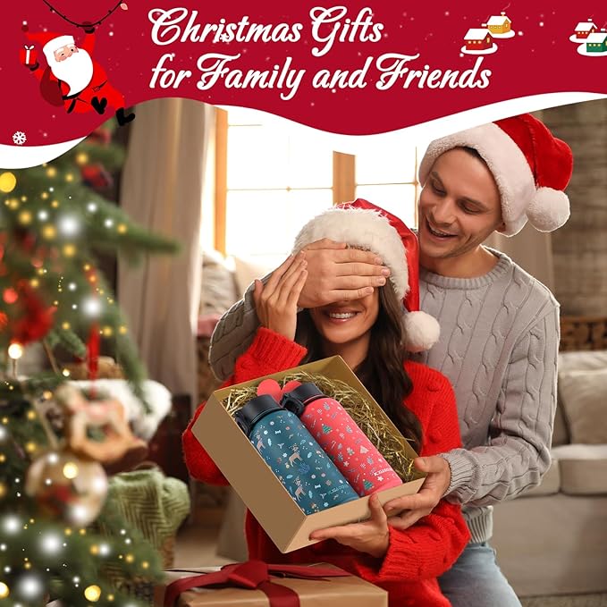 KXIAOCHEN Insulated Water Bottle, Stainless Steel Water Bottle, 2 Lids (Straw and Handle Lid),Wide Mouth Metal Water Bottles Keep Hot and Cold, Double Walled, Thermo Mug, Metal Canteen