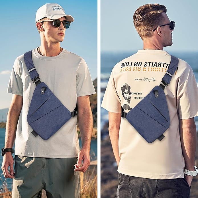 Anti Theft Crossbody Travel Bag for Women Men,Multi-pocket Crossbody Bag,Slim Sling Bag with Adjustable Strap