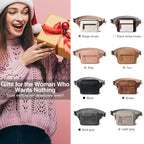 LATMAP 3L TRIPLE ZIP Fanny Packs Belt Bag For Women Men Crossbody Waist Pack Sling Chest Bum Travel Bag Purse Faux Leather Fashion Cute Dark Grey