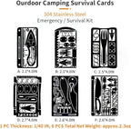 PSKOOK 12 Pcs Survival Multitool Card Emergency Camping Tool EDC Kit in Your Wallet Outdoor Hunting Fishing Hiking Gear