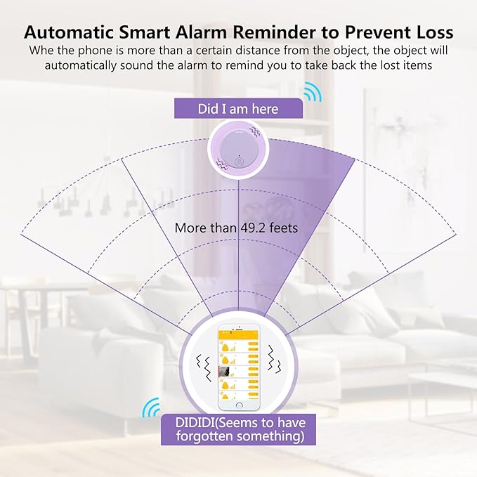 Aircawin GPS Tracker Case,Key Item Finder Locator,No Monthly Fee App for iOS/Android 2023 Latest,Portable Anti-Lost Bluetooth Mini Tag Item Tracker for Luggages/Kids/Pets/Phone/Wallet/Bag-1Pcs-Purple