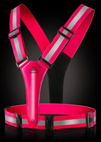 LED Reflective Vest Safety Gear, Light Up Vest for Night Walking Cycling, High Visibility Running Vest with Reflective Strips