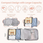 Kids Ride On Suitcase 20” Ride On Luggage with Expandable Zipper & Wheel Brake Ergonomic Seat & 110 Lbs Weight Capacity for Kids 3+ Pink
