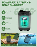 Portable Shower for Camping - 6000mAh Rechargeable Outdoor Camp Shower Pump with IPX8 Waterproof, LED Display & 4 Spray Modes for Travel, Pet, Car Wash