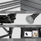 Lightweight Aluminum Folding Camping Table (47” x 21.65” x 26.7”), Portable Roll-Up Design for Outdoor, Camping, Beach, BBQ, Patio, and Picnic, Durable & Waterproof with Carrying Bag