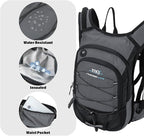 15L Insulated Hydration Backpack Pack with 2L Water Bladder Lightweight Hiking Backpack Bag for Women Men Daypack for Hiking Running Festival Camping Biking