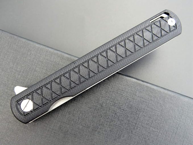 Eafengrow EF16 Folding Knife Flipper Ball Bearing Point D2 Blade G10 Handle with Pocket Clip Everday Carry Pocket Knife Liner Lock Camping Tactical Outdoor Multitool (Black)