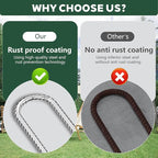 10 PCS Trampoline Stakes Anchors High Wind Heavy Duty,U Shaped Garden Hooks Stakes for Ground,Trampoline Tie Down Anchor Kit,Bounce Horseshoe House Stake,Rebar Camping Tent Stakes,16 Inch Long Silver