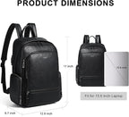 Leather Backpack for Women, Fits 15.6 Inch Laptop, Soft Vegan Leather Backpack for Travel and Daily Use, Black