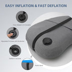 AIRSPIRIT Ultralight Camping Pillow Inflatable with Removable Washable Cover, Compact Travel Pillow for Neck Support, Hiking, Backpacking, Office, Airplane, Car & Beach - Adjustable Firmness (Blue)