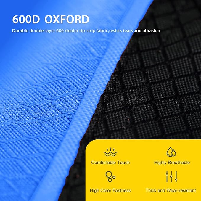 FAIR WIND Oversized Fully Padded Camping Chair Folding Loveseat Camping Couch Double Duo Chair Heavy Duty Quad Fold Arm Chair with Cup Hold - Supports 650 LBS Blue