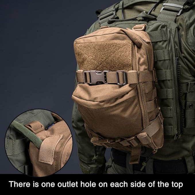IDOGEAR Mini Tactical MOLLE Hydration Pack Water Reservoir Bag Outdoor Water Bladder Carrier Pack for Tactical Vest Backpack