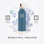 IRON °FLASK Camping & Hiking Hydration Canteens - Narrow Straw Lid & Boot - Leak Proof Vacuum Insulated Stainless Steel - Hot & Cold Double Walled Sports Water Bottle - Dream Sunset, 24 Oz