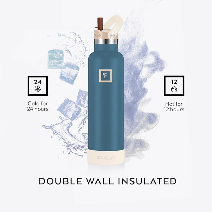 IRON °FLASK Camping & Hiking Hydration Canteens - Narrow Straw Lid & Boot - Leak Proof Vacuum Insulated Stainless Steel - Hot & Cold Double Walled Sports Water Bottle - Dream Sunset, 24 Oz