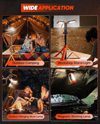 Saker Portable Camping Light with Stand 73inch 20000mAh Rechargeable LED Work Lights 800/3200 Lumen 4000/6500K Emergency Lights for Camping, Garage, Outdoor Work, Power Outages, Fishing LD18