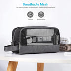 Gonex Travel Toiletry Bag Nylon, Shaving Bag Toiletry Organizer Black