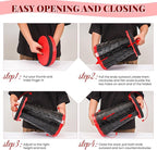 2 Pack Portable Telescoping Stools Collapsible Stool with Cushion,Retractable Foldingstool Max Load Capacity 400lbs, Portable Collapsible Stools for Camping Hiking Outdoor BBQ Black-Red