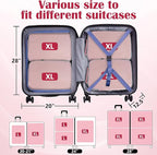 Extra Large Compression Packing Cubes for Travel Essentials, 2 Set Expandable Travel Cubes for Packing Compression Bags Luggage Suitcase Organizer, Pink