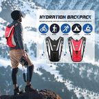 2 Pack Hydration Backpack Pack with 2L Water Bladder, Hiking Backpack with Hydration Bladder Water Rucksack Backpack Bladder Bag Cycling Bicycle Bike/Hiking Climbing Pouch