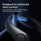 JISULIFE Portable Neck Fan Upgraded, Neckbrace Personal Hands Free, 5 Speed Gears Adjustment, 5000 mAh Wearable Bladeless Quiet Rechargeable for Outdoor Indoor, Gifts for Women Men- Black