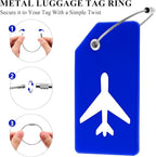 10 Pack Silicone Luggage Tag for Suitcases with Stainless Loop, TSA Approved, Privacy Protection Travel Essentials Bag Tags by Gostwo, Blue