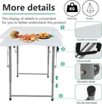 FDW Folding Half Portable Foldable Table for Parties Backyard Events (White, 6 FT 70 * 29) (White, 4 FT)
