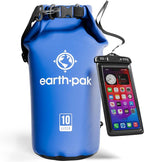 Earth Pak Waterproof Dry Bag - Roll Top Waterproof Backpack Sack Keeps Gear Dry for Kayak with Waterproof Phone Case