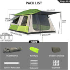 Tenplay 2-8Person Instant Pop-Up Family Tent,Family Large 2 Room Camping Tent, Easy Setup in 60s,Includes Rainfly,Room Divider,Carry Bag, Large Cabin Multi Room Tents for Camping Hiking Sleepover