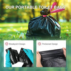 Portable Toilet Bags，Drawstring Camping Toilet Bags Toilet Trash Bags Leak-Proof, Waste Bags for Camping, Hiking, Traveling,Emergency, Outdoor Activities