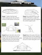 Cotton Canvas Tent Bell - Yurts Breathable and Windproof,Glamping for 6/8/10Person Family Camping