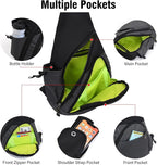 Peicees Sling Bag for Men Women Shoulder Bag Backpack Strap Pockets Chest Bag for Running Hiking Camping Exercise Outdoor