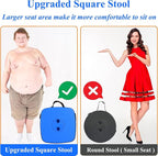 Fishboy Upgraded Square Collapsible Stool, 400lbs Max Weight, Lightweight But Sturdy, Portable Retractable Folding Telescoping Foldable Camping Stool for Adults Outdoor Fishing Hiking Travel BBQ