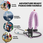 Insulated Water Bottle 40 oz, Triple Wall Vacuum Stainless Steel (Cold for 48 Hrs), Leak Proof & Non-BPA, Modern Water Flask Jug with Paracord Handle & Straw Spout Lids, Lilac