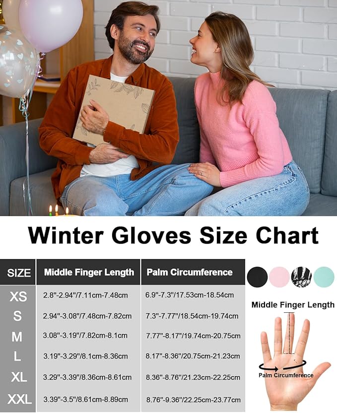 RIGWARL Upgraded Plush Gloves for Cold Weather, Women Men Winter Gloves for Late Fall and Early Winter, Warm Running Gifts