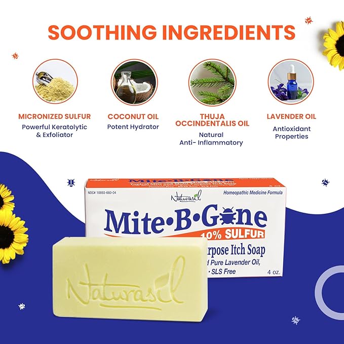 Relief Soap - Fast Anti-Itch Soaps for Human Mites, Insect & Mosquito Bites, Itching & Discomfort | Kid Safe | Effective for All Skin Types | 4 oz Bars (2)