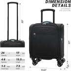 Verage Carry On Underseat Luggage with Wheels & USB Port, 14 Inch Wheeled Spinner Bag Carry-on Luggages for Airlines, Lightweight Suitcase Men Women, Pilots and Crew(14-Inch Compact Underseat Pro)