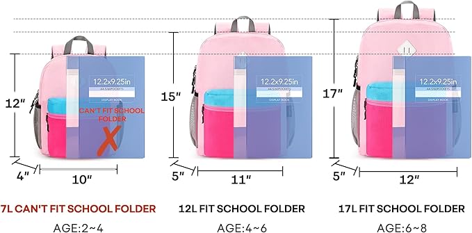 mibasies Kids Backpack for Girls 4-6: Girls Backpacks for Elementary Kindergarten