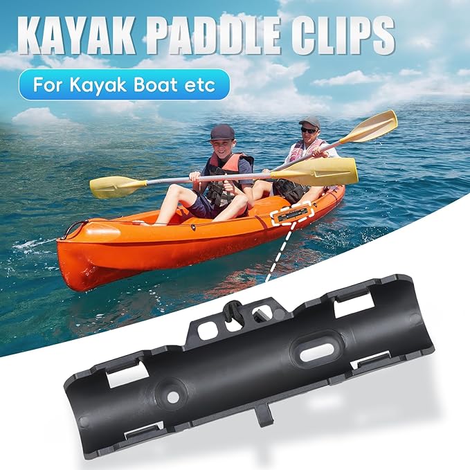 Track Mount Kayak Paddle Holder, Fits Standard Paddles, Secure 2-Point Locking System