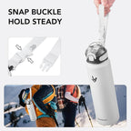 Enerbone 32 oz Insulated Water Bottle, Stainless Steel Bottle with Carrying Strap, Double-Wall Vacuum Insulation Design, Leakproof Sports Bottle with Straw, Keep Drinks Cold or Hot for Hours